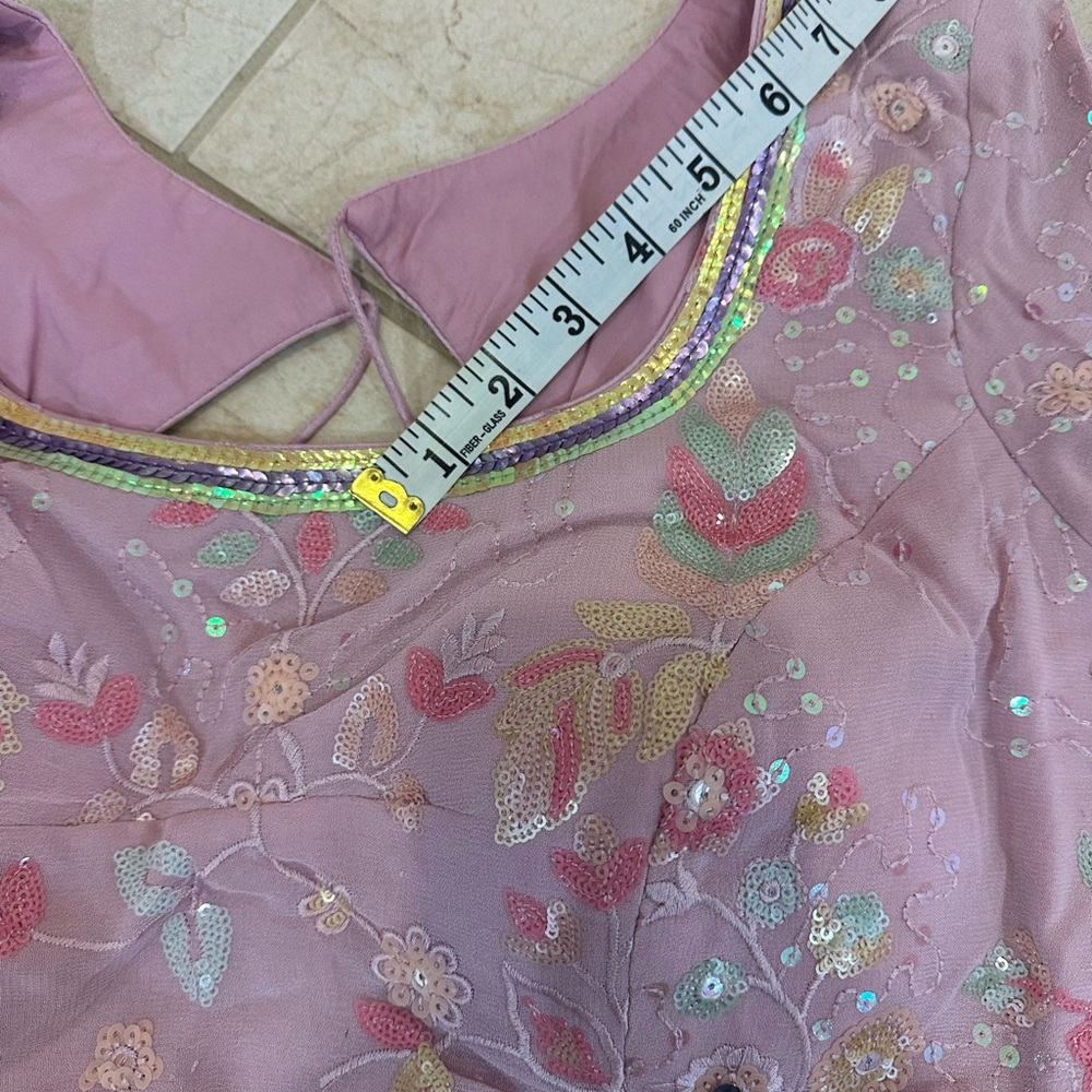 Embroidered Pink Lehenga Set - Picture 14 of 15